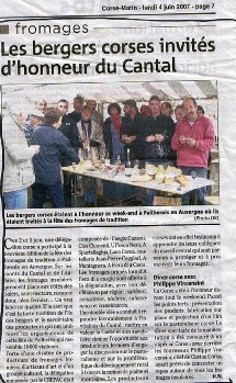 Voyage d'une délégation des Foires de Corse et de la 'Fiera di U Casgiu' dans le Cantal Voyage d'une délégation des Foires de Corse et de la 'Fiera di U Casgiu' dans le Cantal