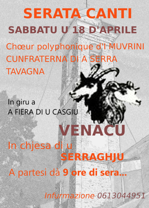 La soirée du 18 avril Eglise de Serraggio à Venaco La soirée du 18 avril Eglise de Serraggio à Venaco